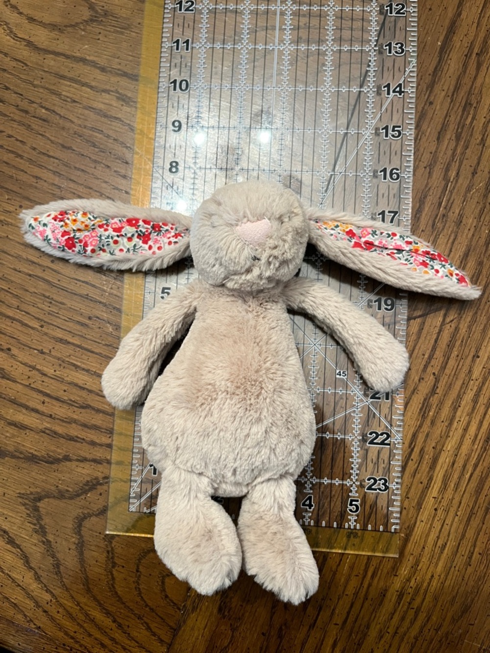 Jellycat Small Blossom Beige Bunny with Floral Ear & Paw Details - Picture 15 of 15